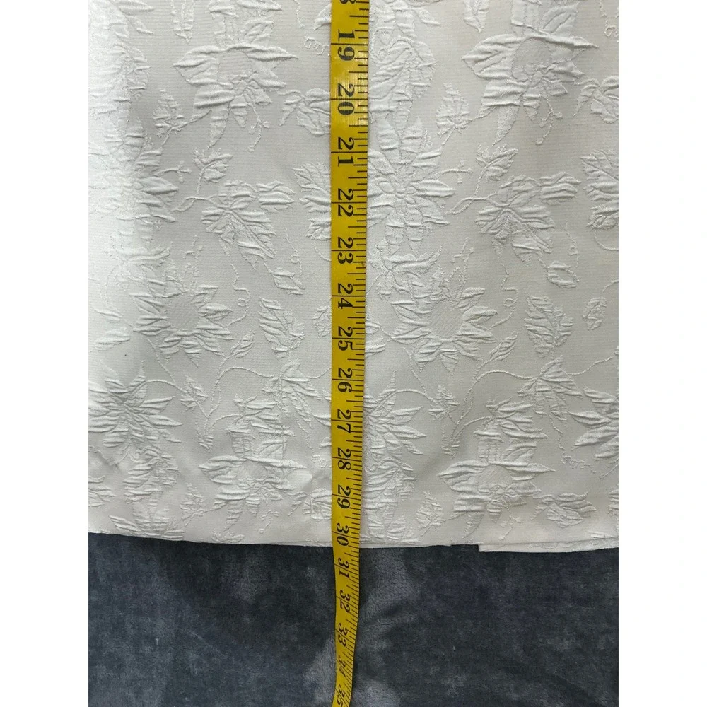 Vintage Leslie Fay Skirt Suit 12 Ivory Floral Jacquard NOS Mother of Bride